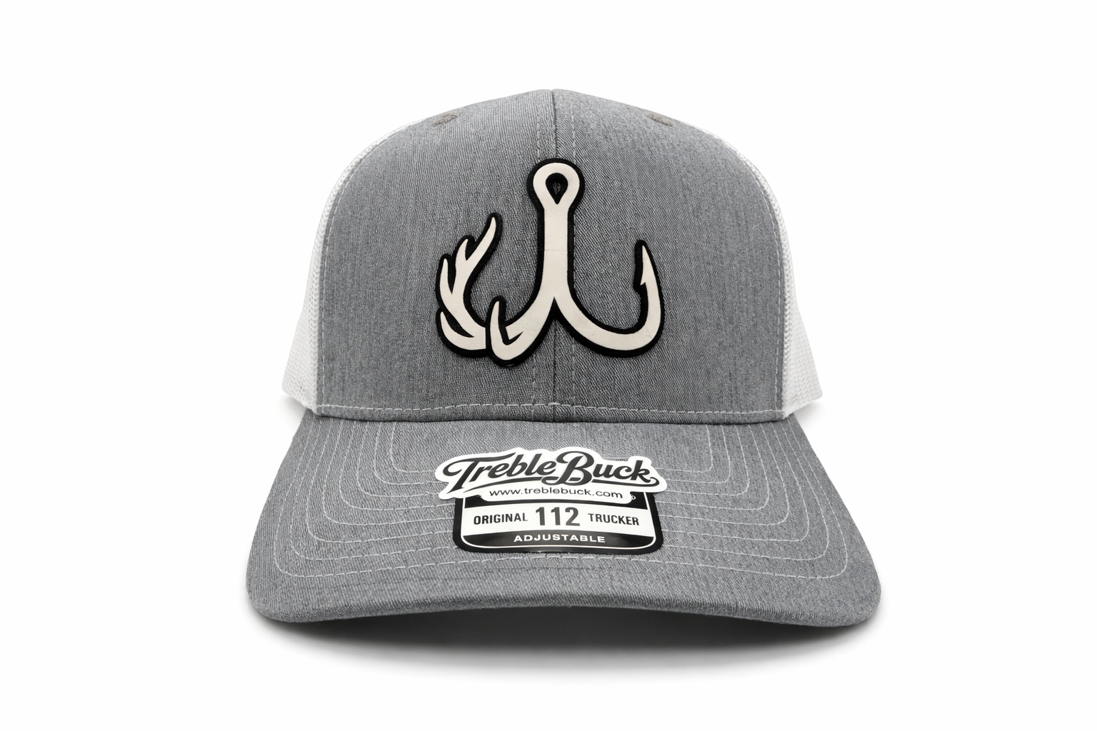 TrebleBuck Richardson 112 Trucker Hat Heather Grey / White Hunting and Outdoor Cap