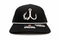 TrebleBuck Richardson 112 Rope Trucker Hat Black w/ White Patch Hunting and Outdoor Cap