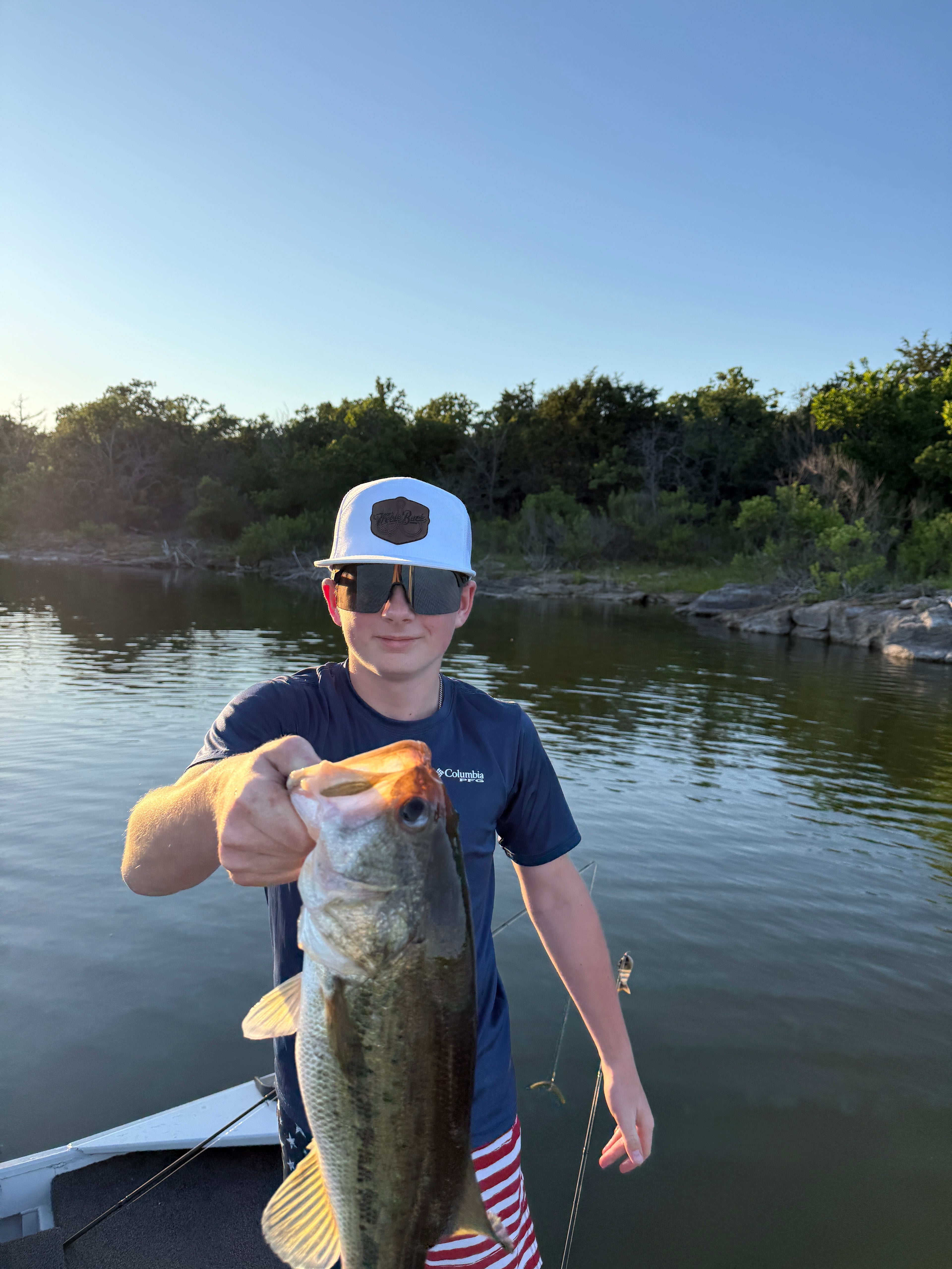 TrebleBuck Richardson 168 Trucker Hat – White W/ Leather Patch Snapback | Outdoor Fishing & Hunting Cap