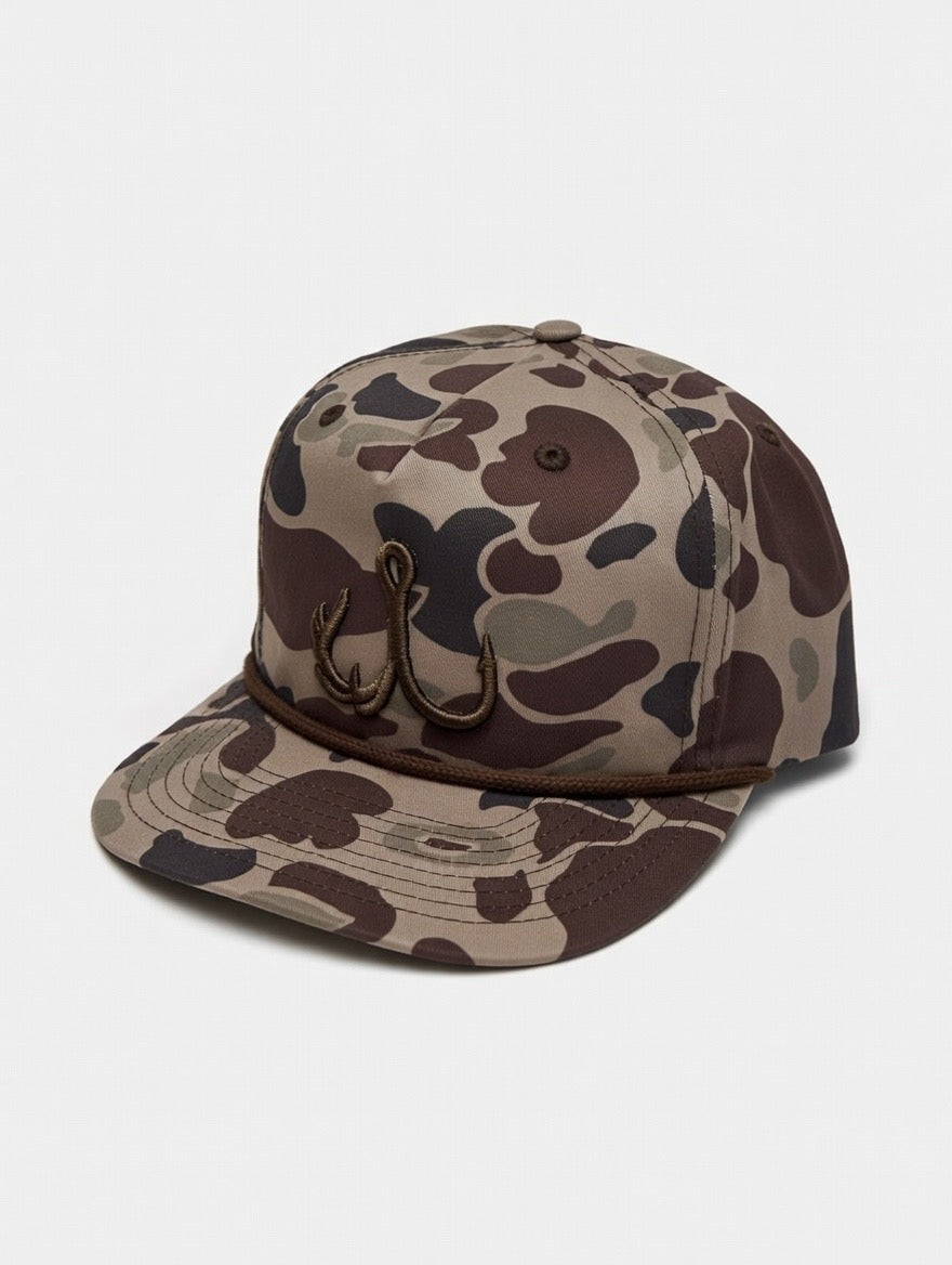 TrebleBuck Richardson 256 Rope Hat Bark Duck Camo Brown- Outdoor & Hunting Snapback