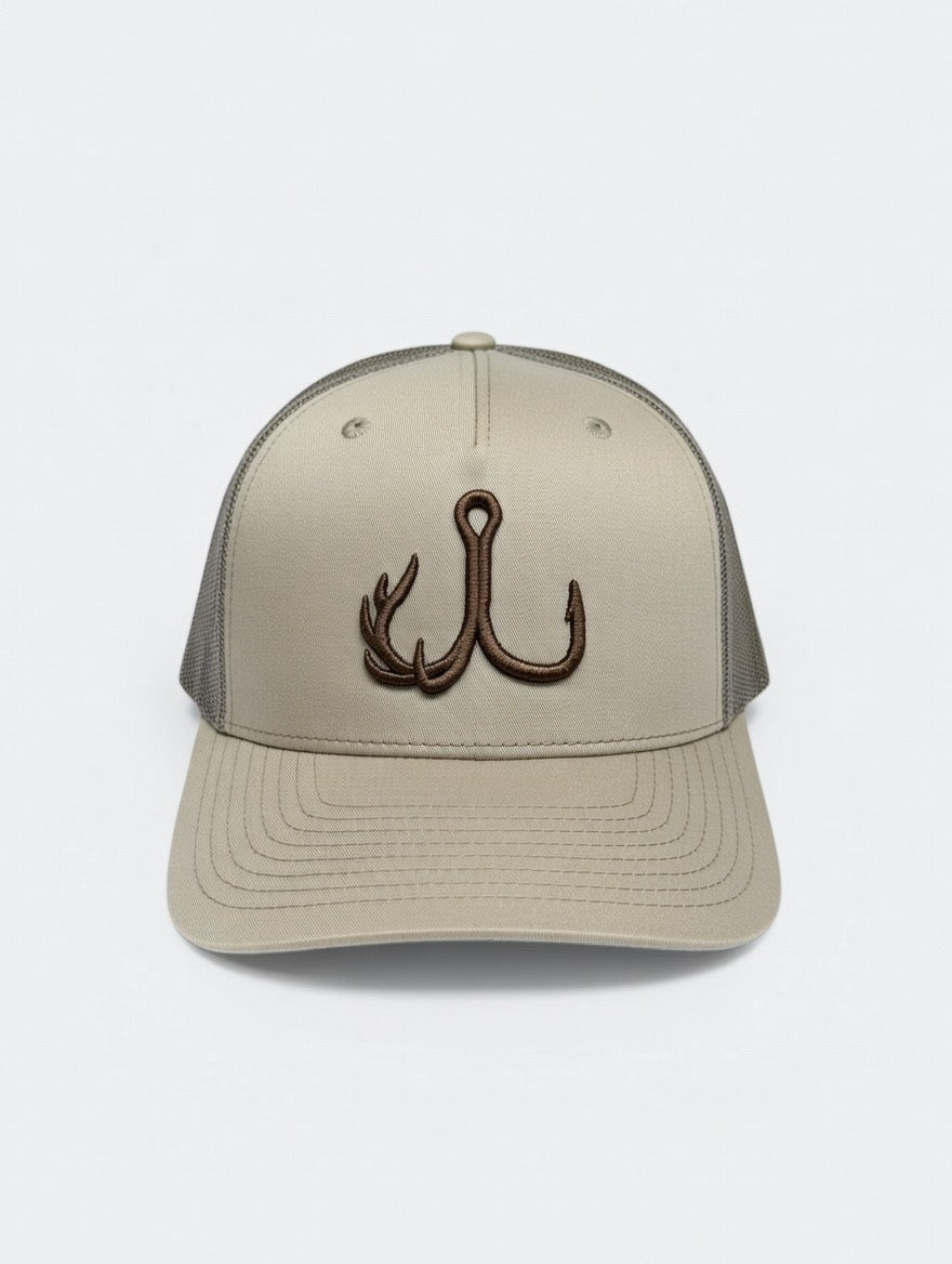 TrebleBuck Richardson 112 Trucker Hat Pale Khaki / Loden Green-Outdoor and Hunting Cap