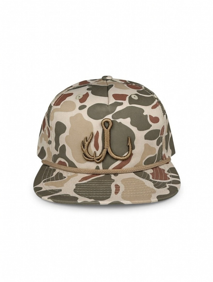 TrebleBuck Richardson 256 Rope Hat Harvest Duck Camo/Light Brown- Outdoor & Hunting Snapback