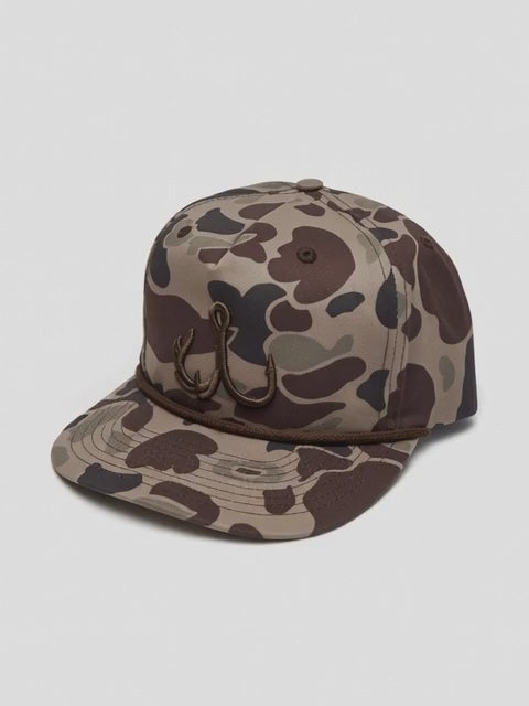 TrebleBuck Richardson 256 Rope Hat Bark Duck Camo Brown- Outdoor & Hunting Snapback